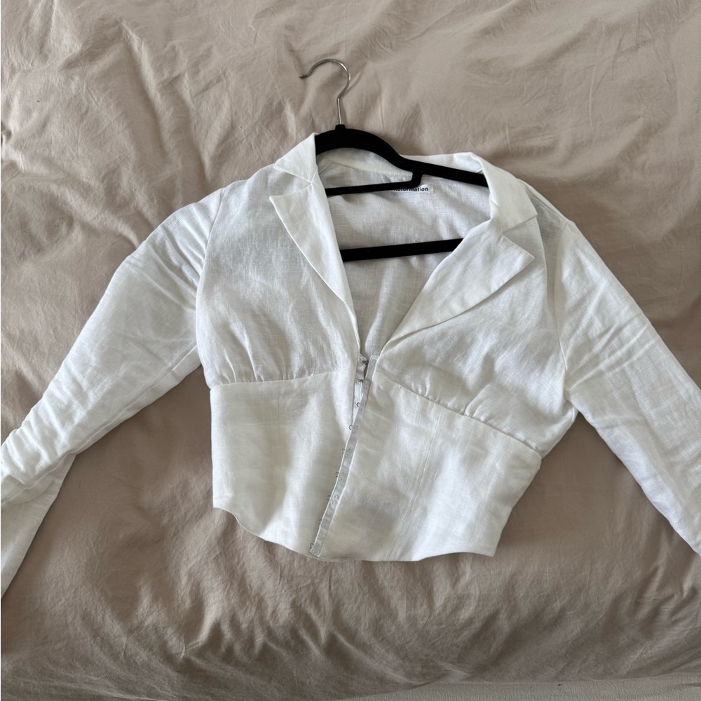 Reformation corset linen shirt